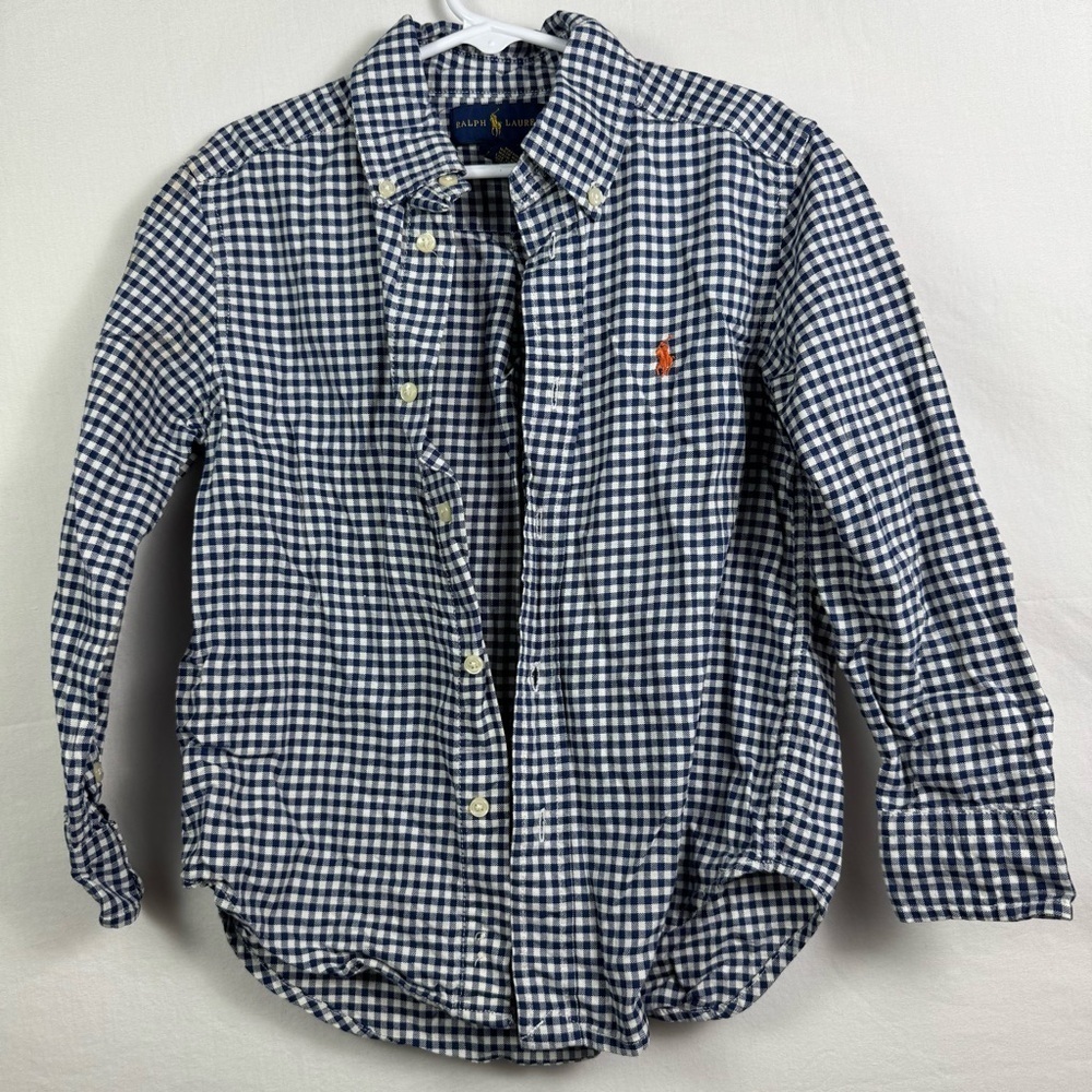 Ralph Lauren Blue Casual Button Down Shirt Kids Size 5